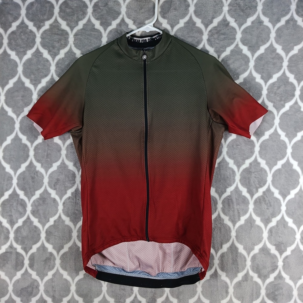 Assos Mille GT Shifter C2 Cycling Jersey Men Medium Red Gray Full Zip Road Bike